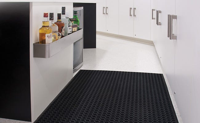 Safety first, comfort and anti-fatigue all found in our Kushion Safe Light mat available at Mats Inc.